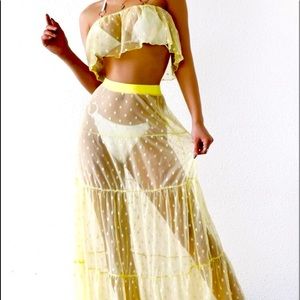 Flattering mesh Cover Up